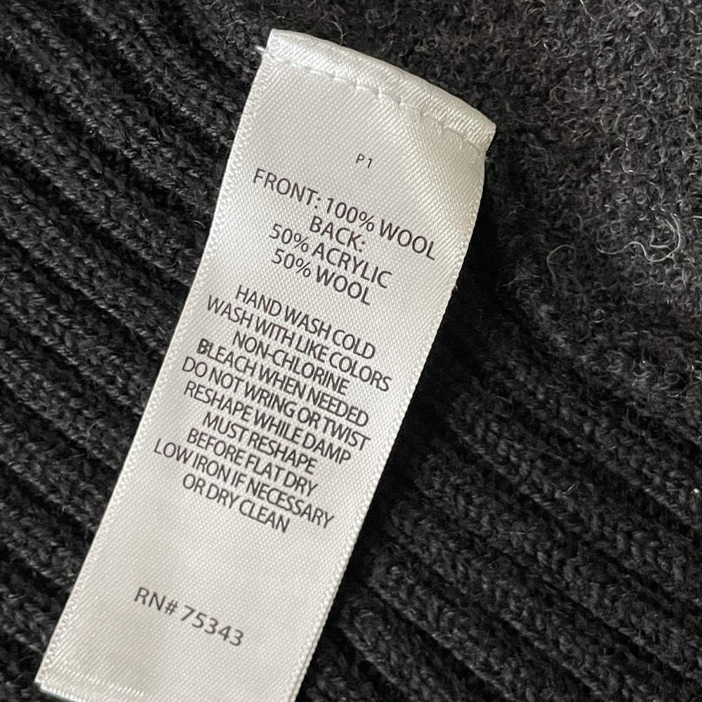 Tahari Sweater Vest Womens Large Charcoal Gray Wool Cardigan Academia Heritage - Picture 9 of 9